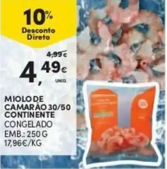 Miolo de Camarão Grande 30/50 Continente 250g