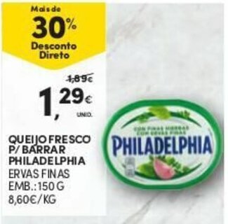 Queijo Fresco P/Barrar Philadelphia 150g