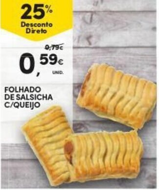 Continente Folhado de Salsicha C/Queijo promoção