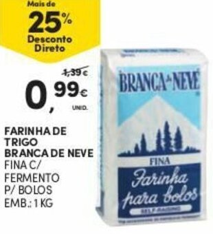 Continente Farinha de Trigo Branca de Neve 1kg promoção