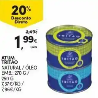 Continente Atum Tritão 270g/250g promoção
