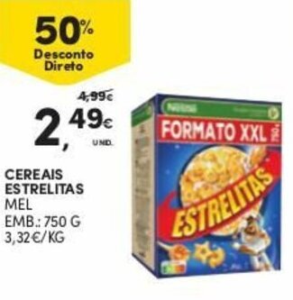 Continente Cereais Estrelitas 750g promoção