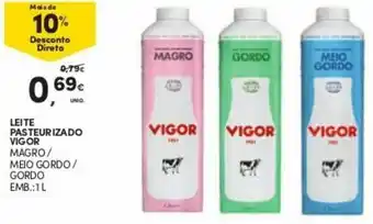Continente Leite Pasteurizado Vigor 1L promoção