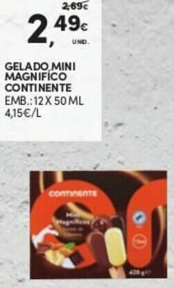 Continente Gelado Mini Magnifíco Continente 12x50ml promoção