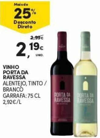 Continente Vinho Porta da Ravessa 75cl promoção