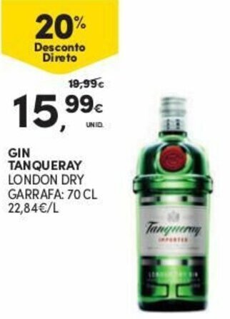 Continente Gin Tanqueray 70cl promoção