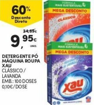 Continente Detergente Pó Máquina Roupa Xau 100 Doses promoção