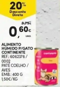 Continente Alimento Húmedo P/ Gato Continente 400g promoção