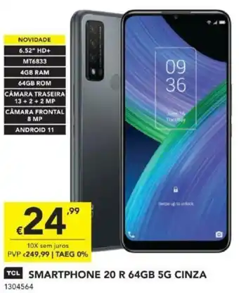 Radio Popular TCL Smartphone 20 R 64GB 5G Cinza promoção