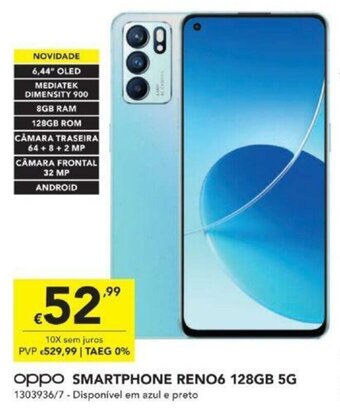 Radio Popular Oppo Smartphone Reno6 128GB 5G promoção