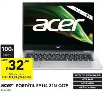 Radio Popular Acer Portátil SP114-31N-C47P promoção