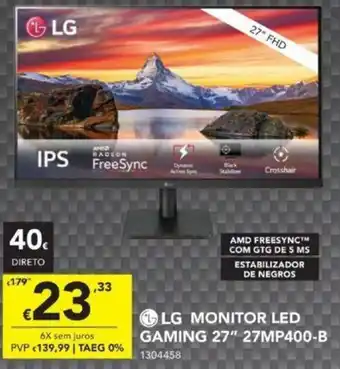 Radio Popular LG Monitor LED Gaming 27" 27MP400-B promoção