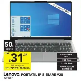 Radio Popular Lenovo Portátil IP 5 15ARE-928 promoção