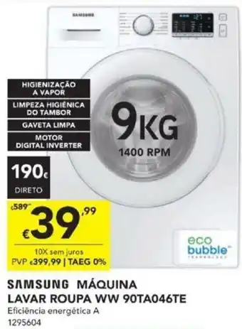 Samsung Máquina Lavar Roupa WW 90TA046TE