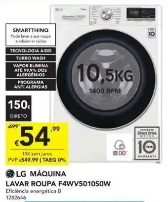 LG Máquina Lavar Roupa F4WV5010S0W