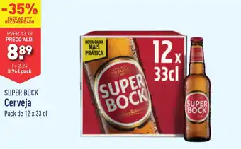 ALDI SUPER BOCK Cerveja Pack de 12 x 33 cl promoção