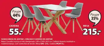 JYSK Cadeira Saskia Mesa de Jantar promoção