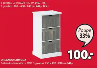 JYSK Orlando Cómoda L50 x A92 x P40cm promoção