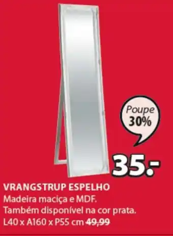 JYSK Vrangstrup Espelho L40 x A160 x P55 promoção