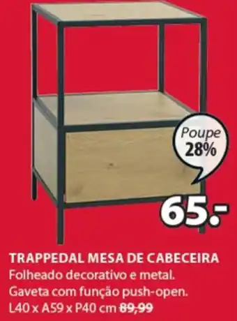 JYSK Trappedal Mesa de Cabeceira L40 x A59 x P40cm promoção