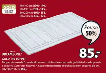 JYSK Gold T40 Topper 90x190x200cm promoção