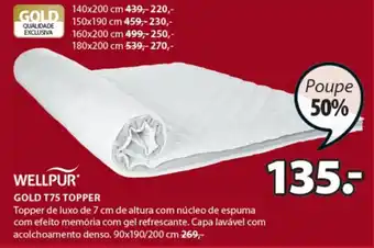 JYSK Gold T75 Topper 90x190/200cm promoção