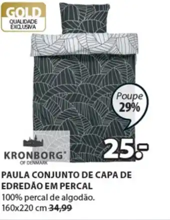 JYSK Paula Conjunto de Capa de Edredão em Percal 160x220cm promoção