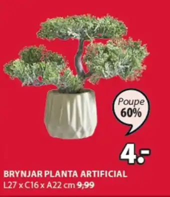 JYSK Brynjar Planta Artificial L27 x C16 x A22cm promoção