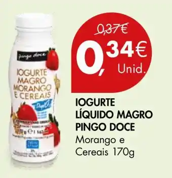 Pingo Doce IOGURTE LÍQUIDO MAGRO PINGO DOCE Morango e Cereais 170g promoção