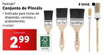 Lidl Parkside Conjunto de Pincéis promoção