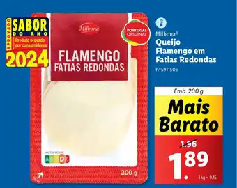 Lidl Milbona Queijo Flamengo em Fatias Redondas Emb. 200 g promoção