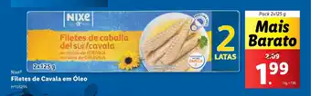 Lidl Nixe Filetes de Cavala em Óleo Pack 2x125 g promoção