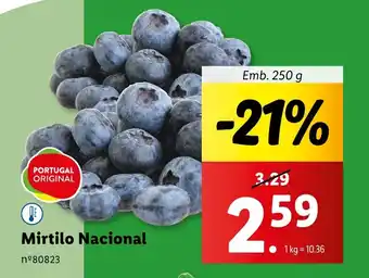 Lidl Mirtilo Nacional Emb. 250 g promoção