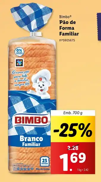 Lidl Bimbo Pão de Forma Familiar Emb. 700 g promoção