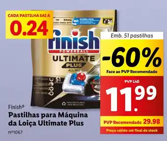 Lidl Finish Pastilhas para Máquina da Loiça Ultimate Plus Emb. 51 pastilhas promoção