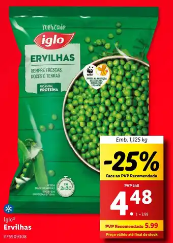 Lidl Iglo Ervilhas Emb. 1,125 kg promoção