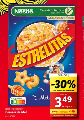 Lidl Nestlé Estrelitas Cereais de Mel Emb. 750 g promoção