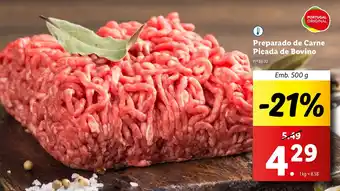 Lidl Preparado de Carne Picada de Bovino Emb. 500 g promoção