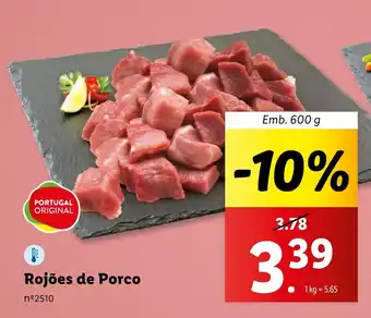 Lidl Rojões de Porco Emb. 600 g promoção