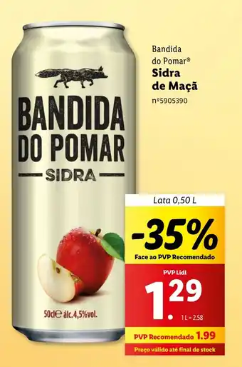 Lidl Bandida do Pomar Sidra de Maçã Lata 0,50 L promoção