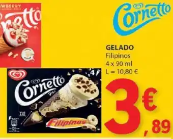 E.Leclerc GELADO Filipinos 4 x 90 ml promoção