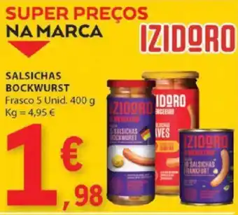 E.Leclerc SALSICHAS BOCKWURST Frasco 5 Unid. 400 g promoção