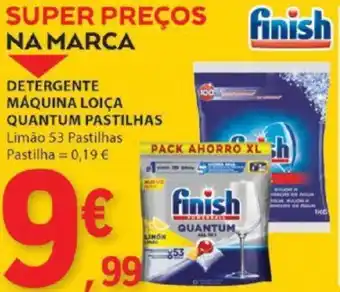 E.Leclerc DETERGENTE MÁQUINA LOIÇA QUANTUM PASTILHAS Limão 53 Pastilhas promoção