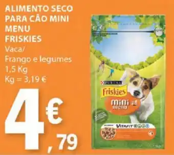 E.Leclerc ALIMENTO SECO PARA CÃO MINI MENU FRISKIES promoção