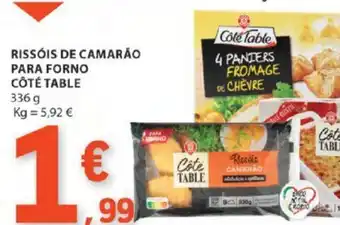 E.Leclerc RISSÓIS DE CAMARÃO PARA FORNO CÔTÉ TABLE 336g promoção