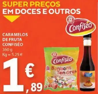 E.Leclerc CARAMELOS DE FRUTA CONFISÉO 360G promoção