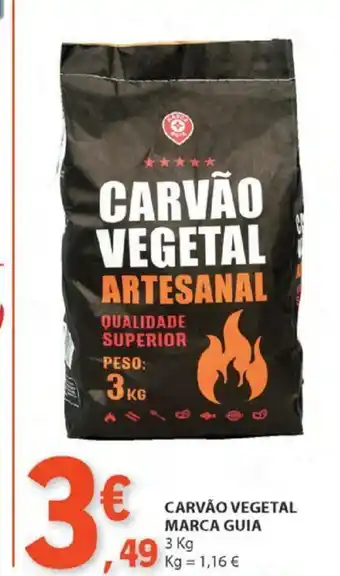 E.Leclerc CARVÃO VEGETAL MARCA GUIA 3 Kg promoção