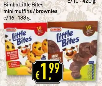 Bolama Bimbo Little Bites mini muffins / brownies c/16-188 g. promoção