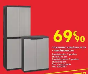 Bricomarché CONJUNTO ARMÁRIO ALTO + ARMÁRIO BAIXO promoção