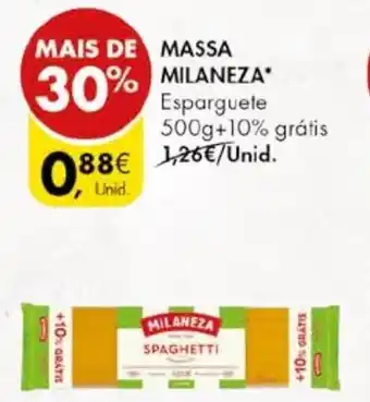 Pingo Doce MASSA MILANEZA 500g+10% grátis promoção